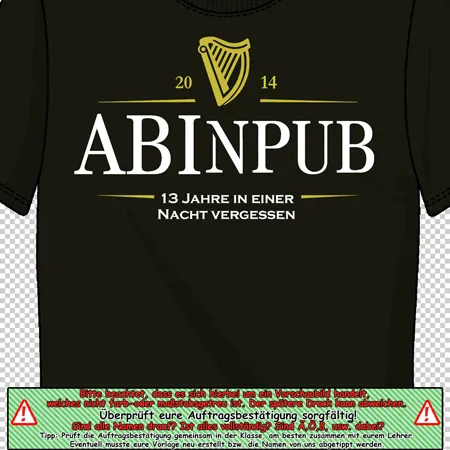 schul_abitur_t_shirt_design abinpub 13 jahre in einer nacht vergessen design