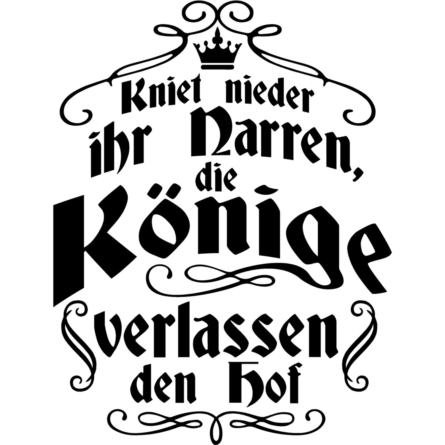 schwarzes_quadrat Kniet nieder ihr Narren design