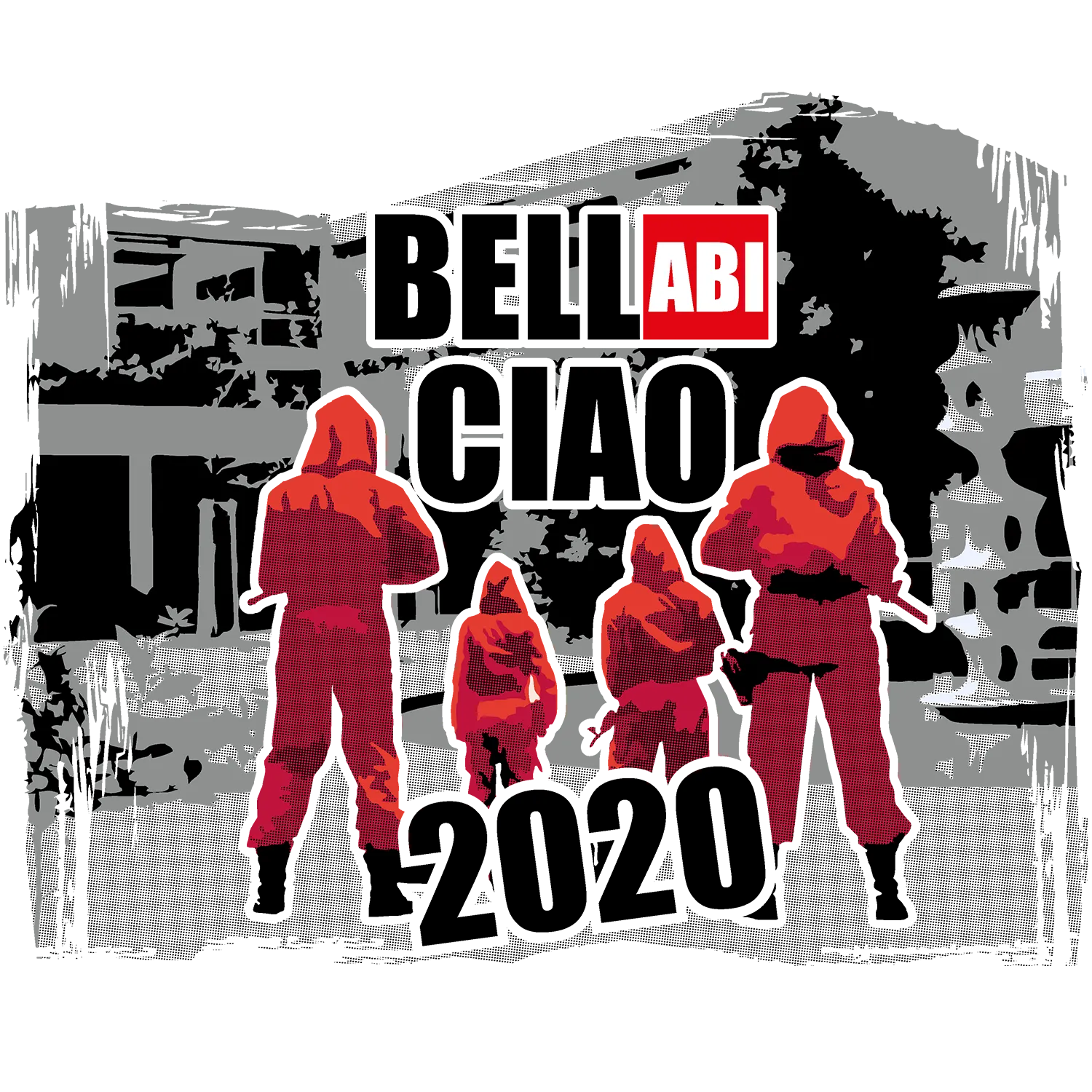 rote_kapuzenfiguren_vor_gebaeude Bellabi Ciao design