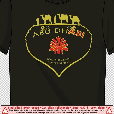 t_shirt_design_abu_dhabi Abu Dhabi Scheiche gehen Kamele bleiben design