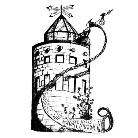 zeichnung_turm_mit_botschaft Rapunzel, wir räumen das Türmchen! design