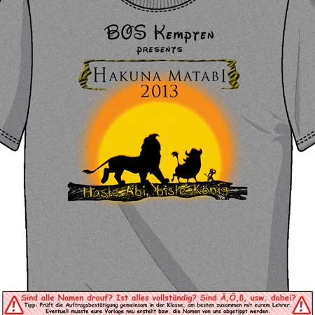 Hakuna Matabi 2013 haste abi biste könig