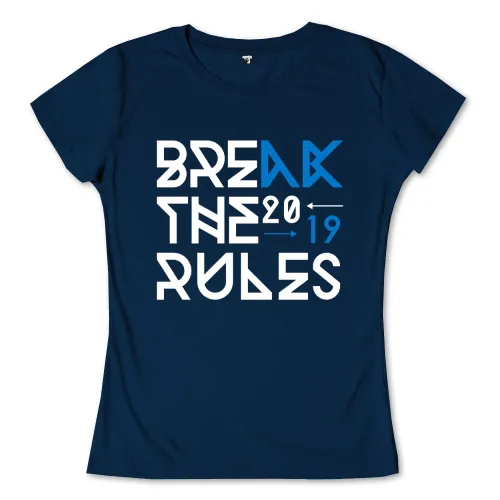 Weißer Text "BREAK THE RULES" mit Pfeil von "20" zu "19" auf dunkelblauem Hintergrund.