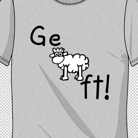 grafik_auf_tshirt_schaf_und_text Geschaaft design