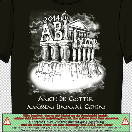 schwarz_tshirt_abitur_motiv abilymp auch die goetter muessen einmal gehen design