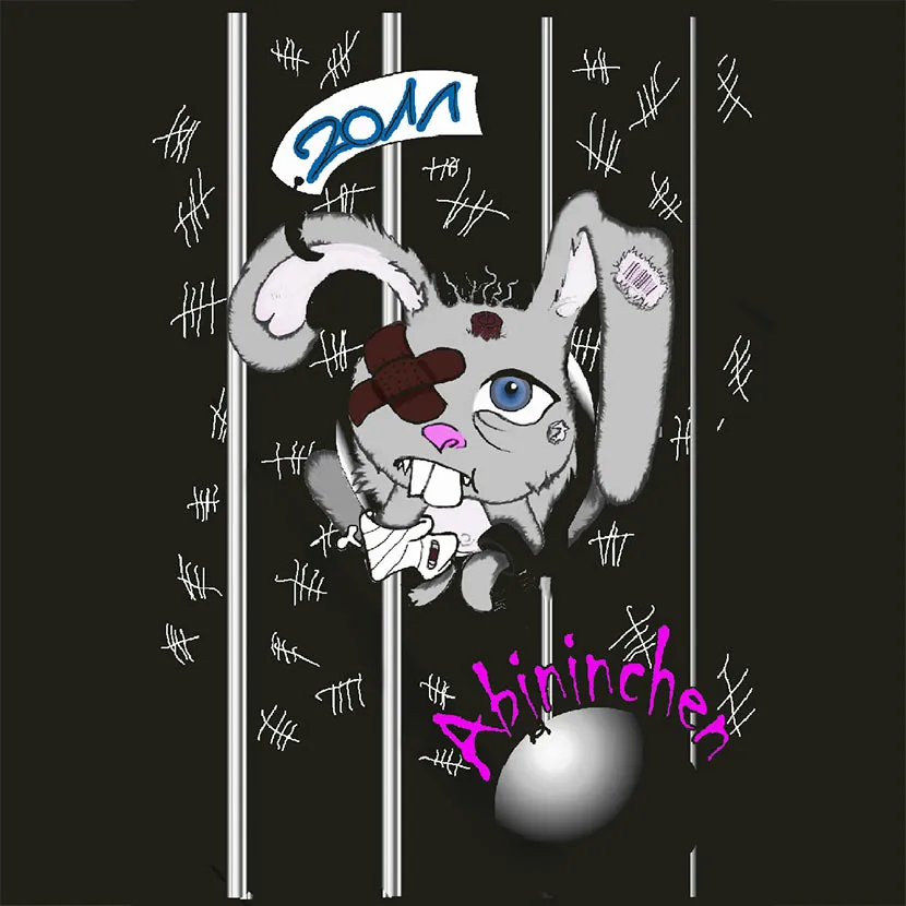 graffiti_kaninchenaufschwarzemhintergrund Abininchen 2011 design