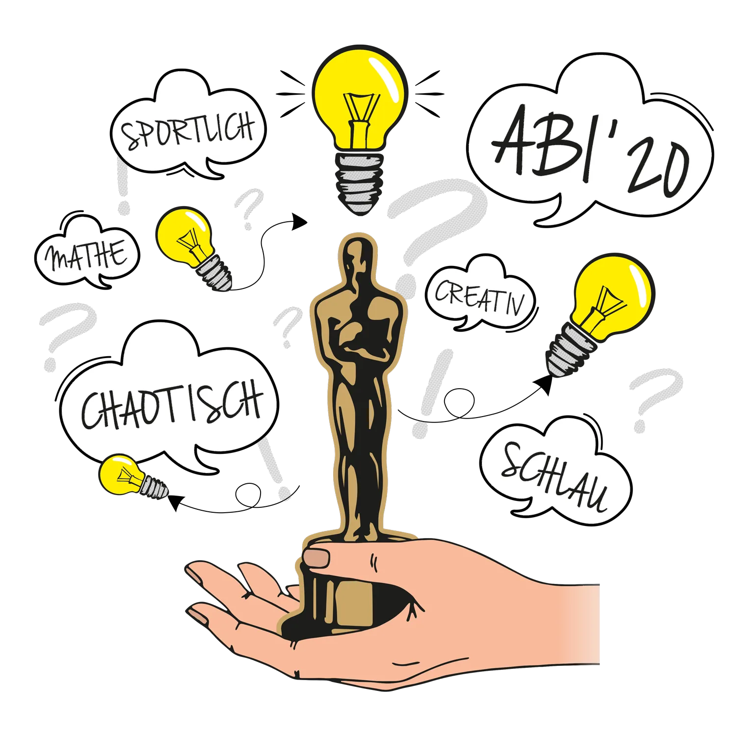 hand_holding_trophy_with_thought_bubbles Abi Awards goes to design