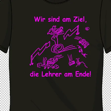 Wir sind am Ziel, die Lehrer am ende