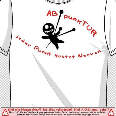 tshirt_design_skizze abipunktur jeder Punkt kostet nerven design