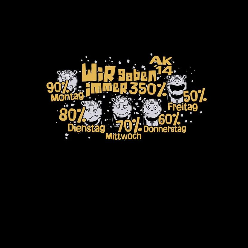 comic_wochentage_rabatte Wir gaben immer 350 Prozent design