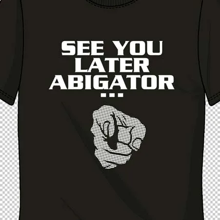 schwarzes_tshirt_mit_alligatorgrafik_und_text see you later Abigator design