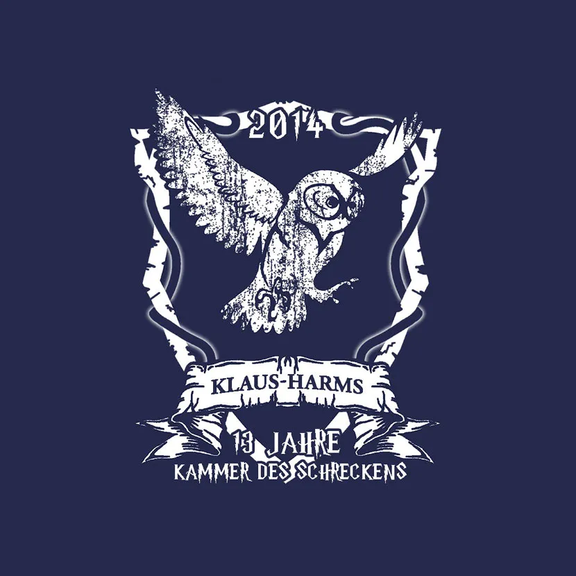 t_shirt_design_eule_2014 13 Jahre Kammer des Schreckens design