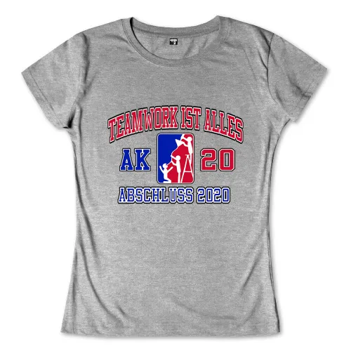 Logo mit Text "Teamwork ist alles, AK 17, Abschluss 2017" und Silhouette einer erhobenen Person.