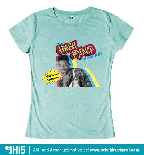 Bildcollage mit junger Person, 'The Fresh Prince' Graffiti, bunten Grafiken und Sprechblasen mit Text '90er gehen, 00 bleiben'.