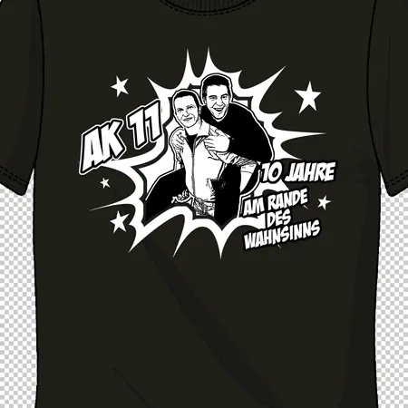 TShirt_mit_Grafik_Jubilaeum 10 Jahre am rande des wahnsinns design