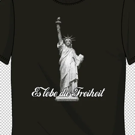t_shirt_mit_statue_der_freiheit_und_schriftzug es lebe die freiheit design