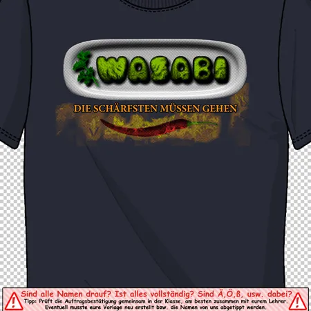schwarzes_t_shirt_mit_wasabi_aufdruck Wasabi - die Schärfsten müssen gehen! design