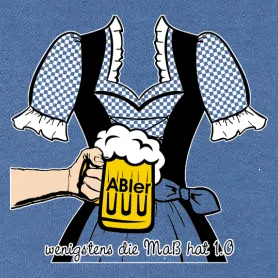 dirndl_mit_bierkrug_und_spruch Abier - wenigstens die Maß hat 1,0 design