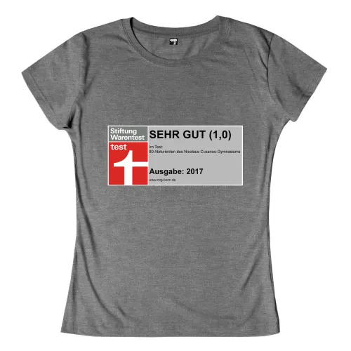 Logo Stiftung Warentest mit Note "SEHR GUT (1,0)" für Nicolaus-Cusanus-Gymnasium 2017.