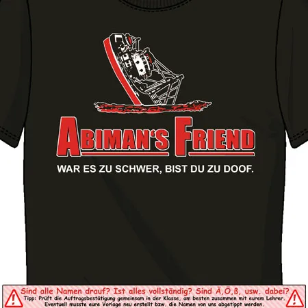 schwarzes_tshirt_mit_aufdruck_abimans_friend Abimans friend war es zu schwer warst du zu doof design