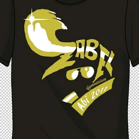 schwarzes_t_shirt_mit_abi_motiv Label design