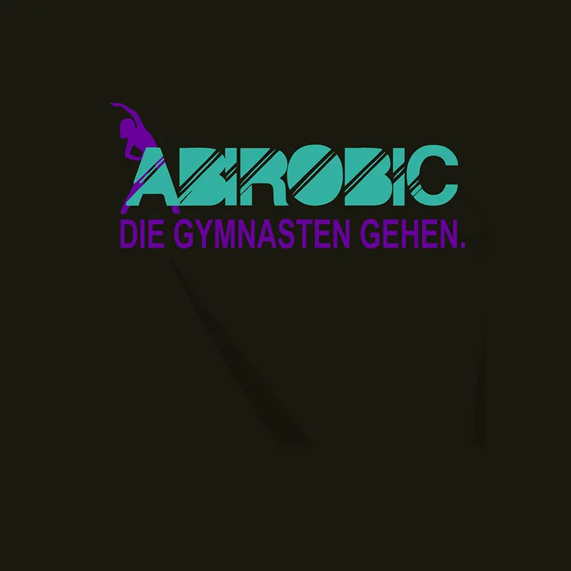 aerobic_logo_slogan Abirobic die Gymnasten gehen design
