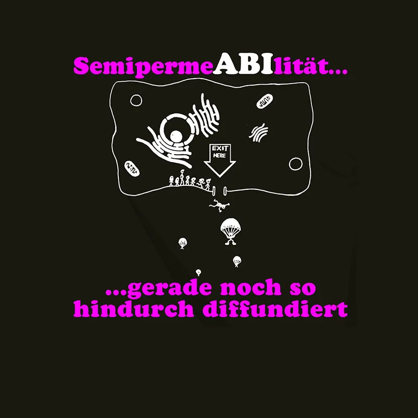 Semipermeabilitaet gerade noch so hindurch diffundiert