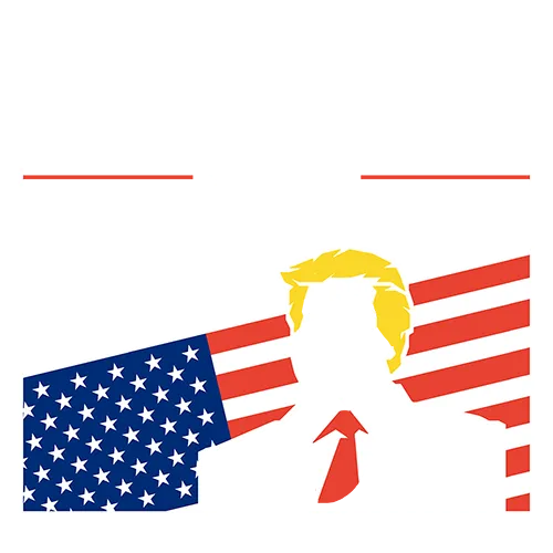 Silhouette einer Person vor dem Hintergrund der US-Flagge in Rot, Weiß und Blau.