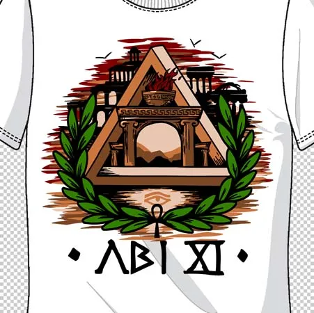 graphic_t_shirt_design_ancient_temple ABI XI design