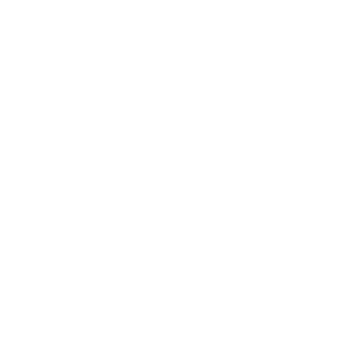 Zwei hohe, geometrische schwarze Silhouetten auf weißem Hintergrund.