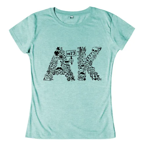 Schwarze Doodle-Illustration mit Symbolen wie Schädel, Diamanten, Cupcakes und einer Hand, die ein Schild mit #19 hält.