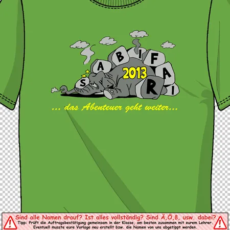 gruenes_abi_shirt_2013 Abifari -  Das Abenteuer geht wieter! design