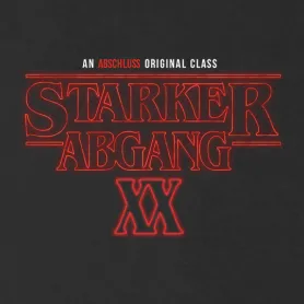 Rotes Logo mit der Inschrift 'Starker Abgang XX' in weißer Schrift.