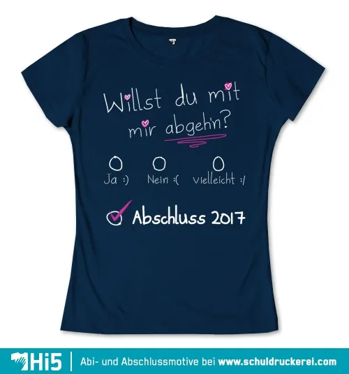 Tafel mit Text 'Willst du mit mir abgehen?' und Wahlmöglichkeiten 'Ja', 'Nein', 'Vielleicht', mit Häkchen bei 'Ja'.