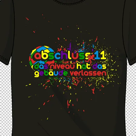 abschluss_shirt_design_bunt Das Niveau hat das Gebäude verlassen design