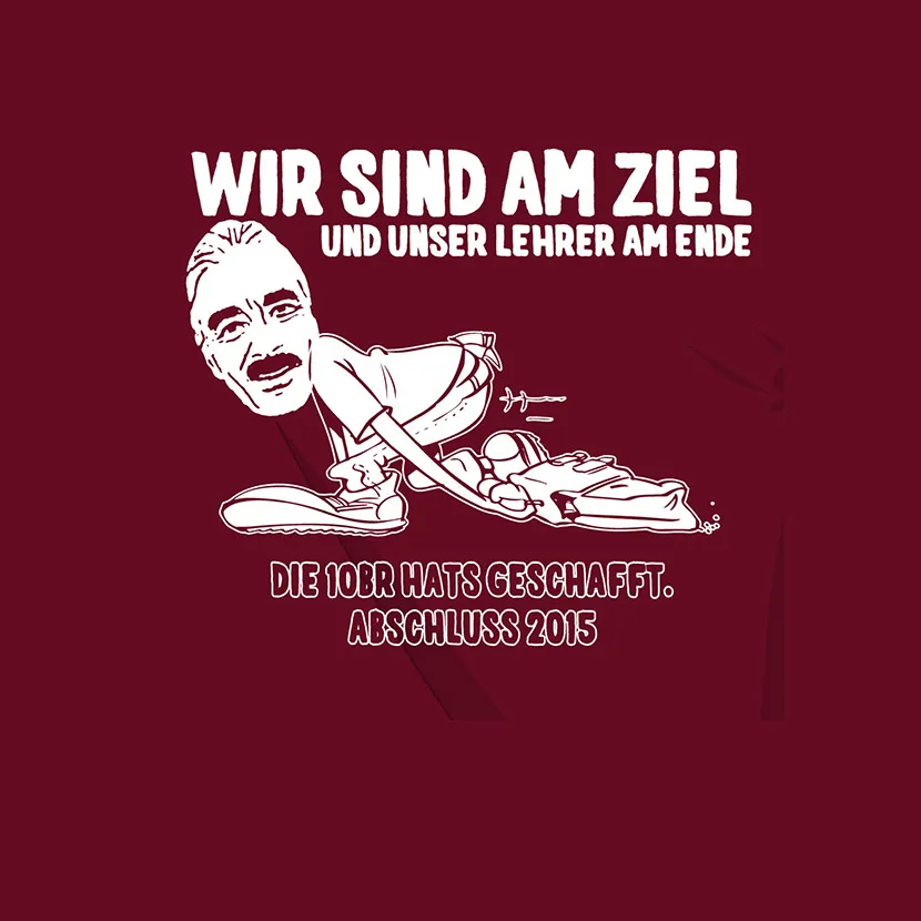 Wir sind am Ziel, unser Lehrer am Ende
