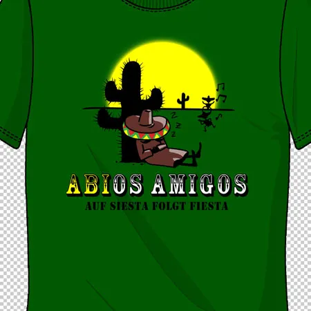 gruenes_tshirt_mit_kaktus_design ABIos Amigos - Auf Siesta folgt Fiesta design