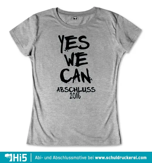 Schwarzer Hintergrund mit den Wörtern "YES WE CAN ABSCHLUSS 2016" in leuchtend blauem Text.