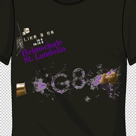 schwarzes_tshirt_mit_spritzendem_champagner_design Like a G8 design