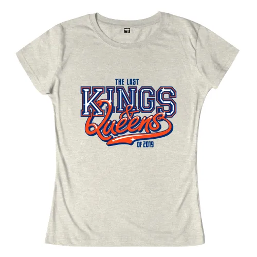 Grafisches Design mit den Worten "The Last Kings & Queens of 2019" in blau und rot auf grauem Hintergrund.