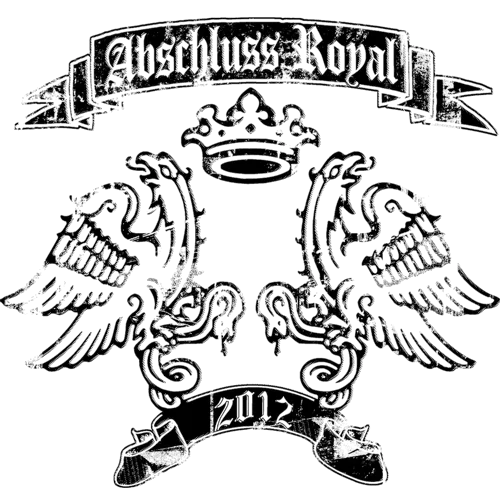 Doppeladler Motiv, Krone und Schriftzug "Welschhuss Royal", Jahreszahl 2012