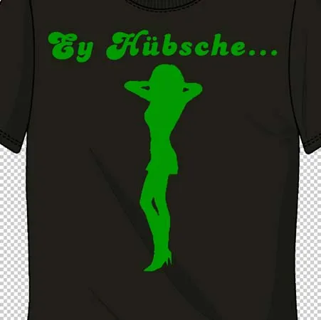 schwarzes_tshirt_mit_gruener_silhouette Ey Hübsche design