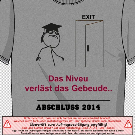 Das Niveau verlässt das Gebäude Abschluss 2014