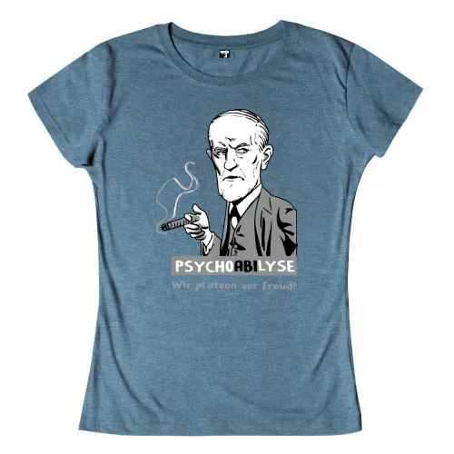 Illustration eines Mannes mit Zigarre und Text "PSYCHOABILYSE Wir platzen vor Freud".