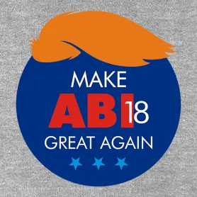 Logo mit Text "MAKE AB17 GREAT AGAIN" in Rot, blauer Hintergrund, gelber Strich oben, drei blaue Sterne.