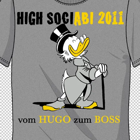 t-shirt_mit_comic_entenfigur High sociabi 2011 vom hugo zum boss design