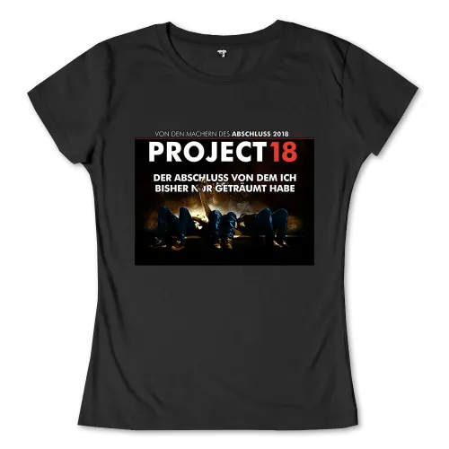 Plakat für 'Project 18' mit drei jungen Menschen, die rückwärts liegen und in den Himmel schauen.