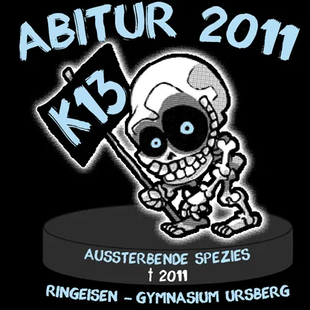 abitur_2011_skelett_tshirt_design Abitur 2011 Aussterbende Spezies design