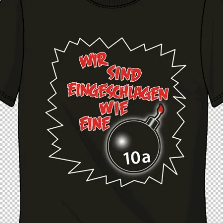 t-shirt_mit_spruch_und_bombe Eingeschlagen wie eine Bombe design