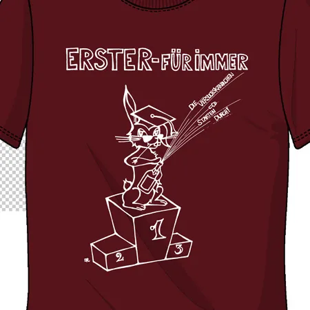 rotes_tshirt_mit_hasenzeichnung Erster für immer design